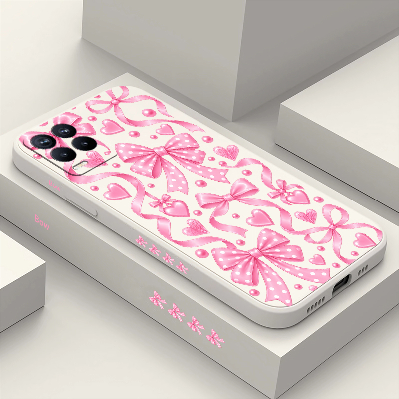 Realme Note 50 - Coque souple avec nœuds roses pour